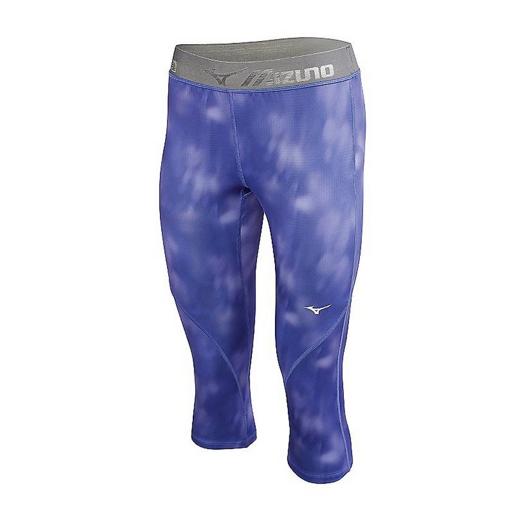 Damske Legíny Mizuno Impulse 3/4 Print Červené Kráľovská Modrá Vypredaj WFJC39045